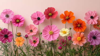 Vibrant wildflowers in assorted colors create a cheerful display in a bright indoor setting