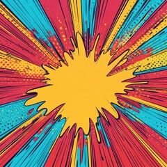 blank explosion colorful retro comic style, pop art style