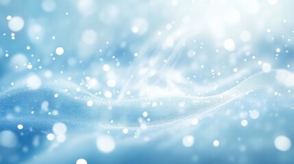 Soft swirling white particles on blurred blue background, minimalist, tranquil