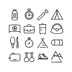 Camping & Hiking Icon Set