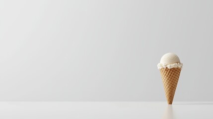 Delicious ice cream cone perfect treat for hot summer day refreshing