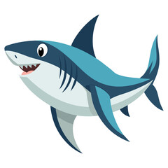 Fototapeta premium shark vector illustration, realistic marine predator artwork, ocean wildlife animal design