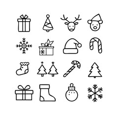 Naklejka premium Christmas Holiday Icons