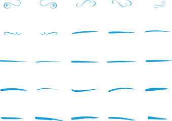 set of blue and white abstract shapes