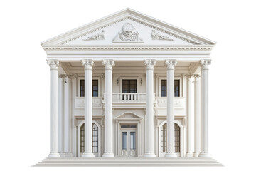 Obraz premium Elegant architectural design historic mansion model perspective isolated on transparent background