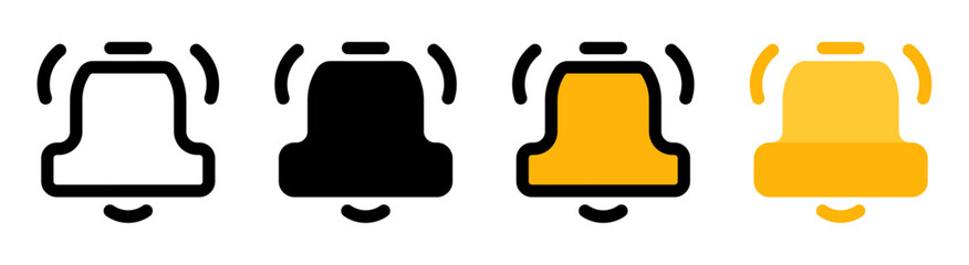 Modern bell icon with simple and elegant design. Ideal for notification, alert and reminder applications.