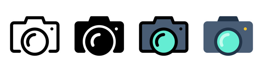 Modern camera icon with simple and elegant design. Ideal for photography, media and capture applications.