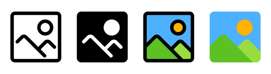 Modern image icon with simple and elegant design. Ideal for media, gallery and visual content applications.