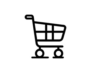 Shopping cart icon for online shopping and retail design. Line art shopping cart icon outline vector illustration 