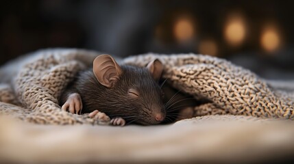 Obraz premium A rat sleeping peacefully