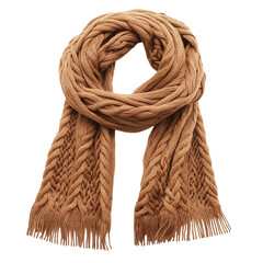 wool scarf isolated on transparent white background, clipping path