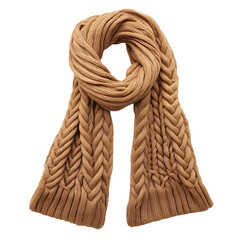 wool scarf isolated on transparent white background, clipping path