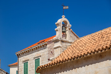 Jelsa old town on the Adriatic island of Hvar in the county of Split-Dalmatia in Croatia