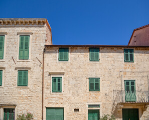 Jelsa old town on the Adriatic island of Hvar in the county of Split-Dalmatia in Croatia