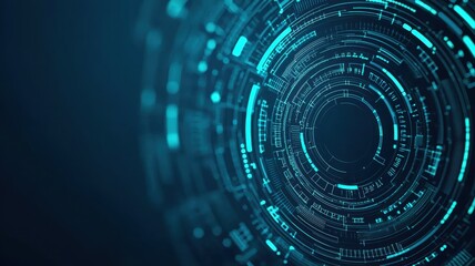 Fototapeta premium Light 3d trails illuminating a futuristic blue abstract neon background digital technological with binary code data flow, creating a vibrant and fast paced tunnel