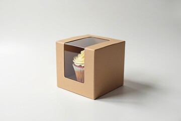 Custom cupcake mockup in elegant packaging