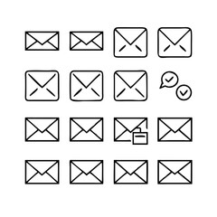 Email Envelope Icons Vector