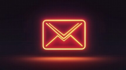 Naklejka premium Flat A glowing envelope icon showing an alert for new emails concept as Glowing envelope icon displaying an alert for new emails in a digital communication interface in. Simple flat cute vector illus