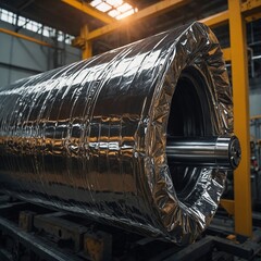 A heavy-duty thermal reflective cover protecting industrial machinery from overheating in direct sunlight.


