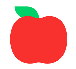 red apple on white background
