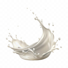 abstract 3d white liquid milk splash with clipping pathisolated on white 
