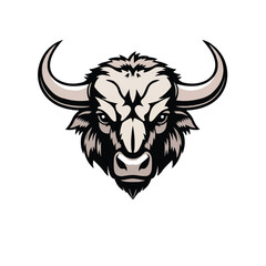Bufallo logo design. Buffalo silhouette logo icon. Vector illustration.