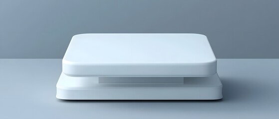 Minimalist White Two Tier Display Stand Product Showcase Mockup