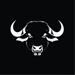 Bufallo logo design. Buffalo silhouette logo icon. Vector illustration.