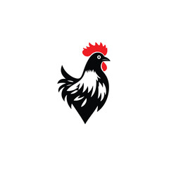 Rooster logo. Rooster logo design on white background. Vector illustration. 