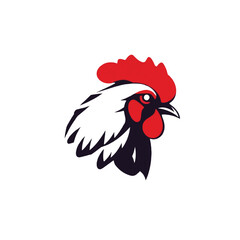 Rooster logo. Rooster logo design on white background. Vector illustration. 