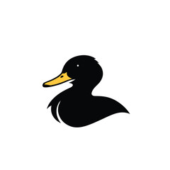 Duck logo design. Duck head logo on white background. Vector illustration. 