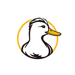 Duck logo design. Duck head. Vector illustration. 