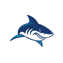Shark logo on white background. Vector esport shark logo. 