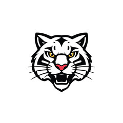 Obraz premium Bobcat logo on white background. Bobcat head. Vector illustration. 