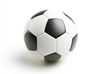 Fototapeta premium Classic Soccer Ball Showing Black and White Pattern on White Background