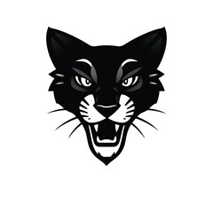 Bobcat logo on white background. Bobcat head. Vector illustration. 