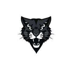 Bobcat logo on white background. Bobcat head. Vector illustration. 