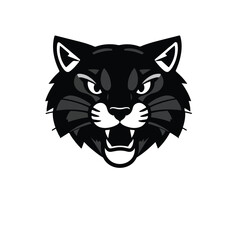 Bobcat logo on white background. Bobcat head. Vector illustration. 