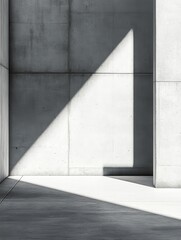 Obraz premium Abstract concrete wall casting shadows with architectural background, concrete, wall, abstract, shadows, architectural