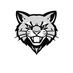 Bobcat logo on white background. Bobcat head. Vector illustration. 