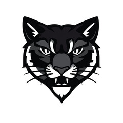 Bobcat logo on white background. Bobcat head. Vector illustration. 