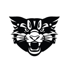 Bobcat logo on white background. Bobcat head. Vector illustration. 