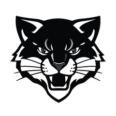 Bobcat logo on white background. Bobcat head. Vector illustration. 