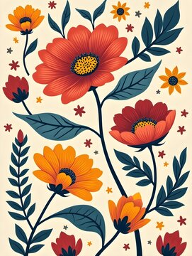 Vibrant Kerria Design for Home Interiors. Illustration of flower design.
