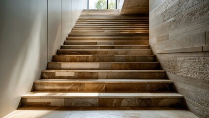 Polished stone stairs showcasing modern textures and patterns