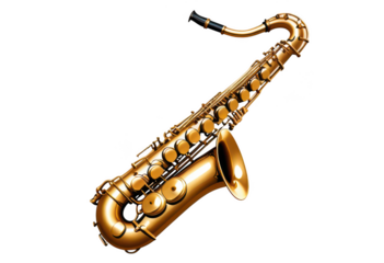 saxophone isolated on white background, on transparent background png
