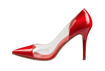 red high heels on transparent background png