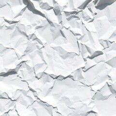 Fototapeta premium Deep creases and shadows on a crumpled white paper background, macro, craft, light