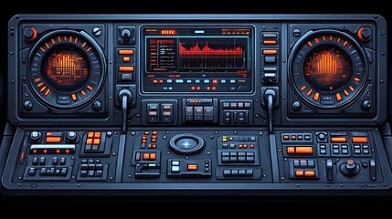 Obraz premium Futuristic digital audio workstation.