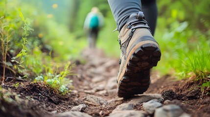 Fototapeta premium Hiking on a scenic forest trail